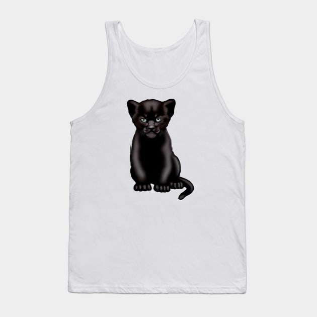 Cute Black Panther Drawing Tank Top by Play Zoo